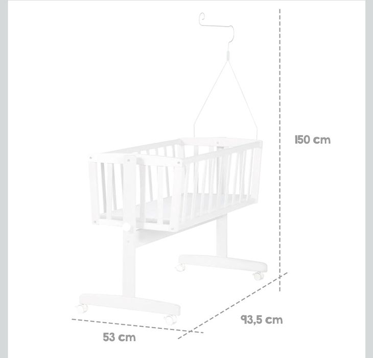 roba Kołyska dla niemowląt 40 x 90 cm Adam & Sowa - Łóżeczko kołyskowe