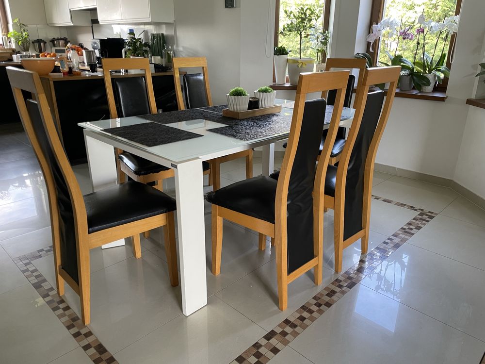 Komplet solidnych drewnianych krzeseł do jadalni salonu 6sztuk