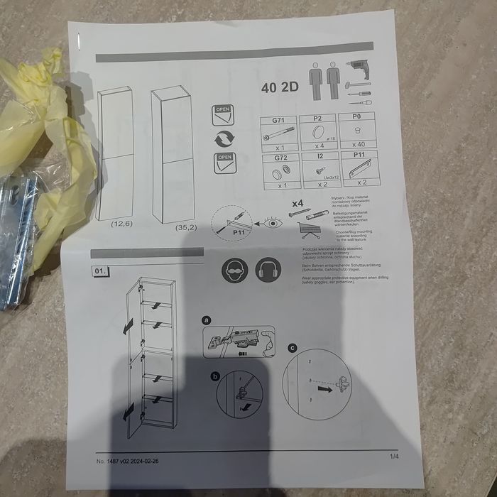 Słupek łazienkowy Elita for all Fume Mat 40 cm
