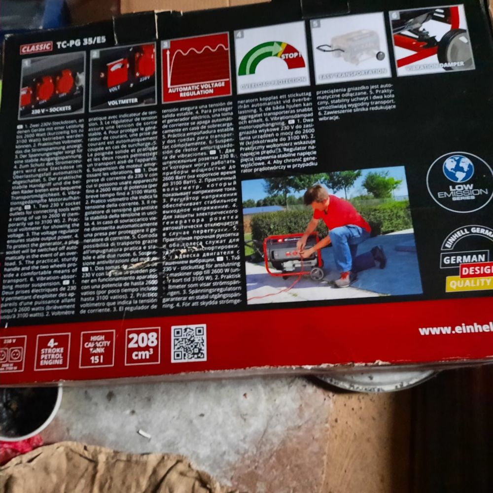 Генератор бензиновый Einhell TC-PG 35/E5 2.6/3.1 кВт