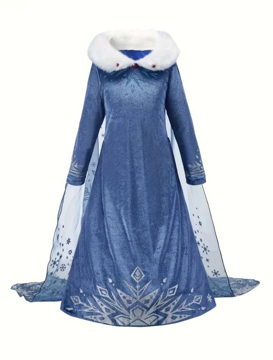 Kostium przebranie strój dziewczynka ELSA Elza Kraina Lodu 100 3-4 lat
