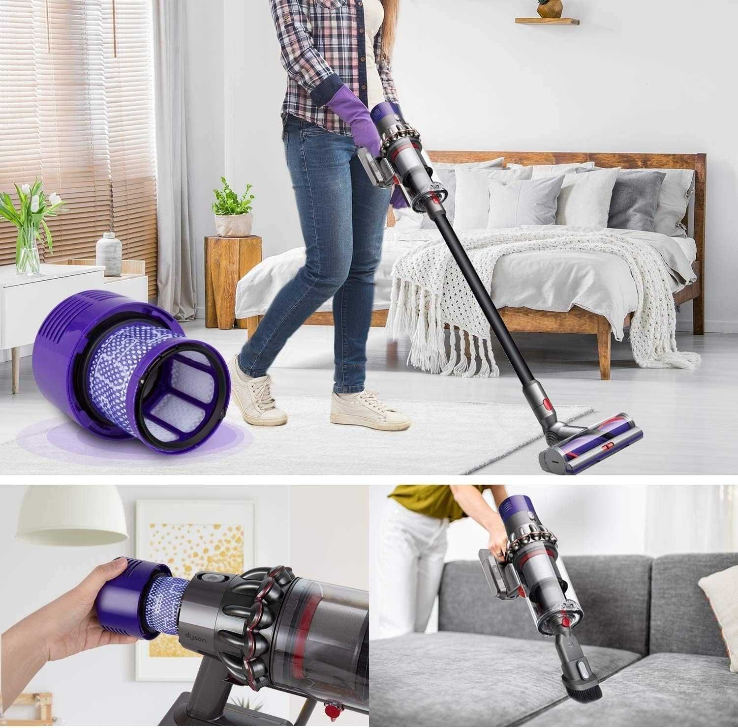 4-pak zmywalnych filtrów Hepa do odkurzacza  Dyson V10 SV12
