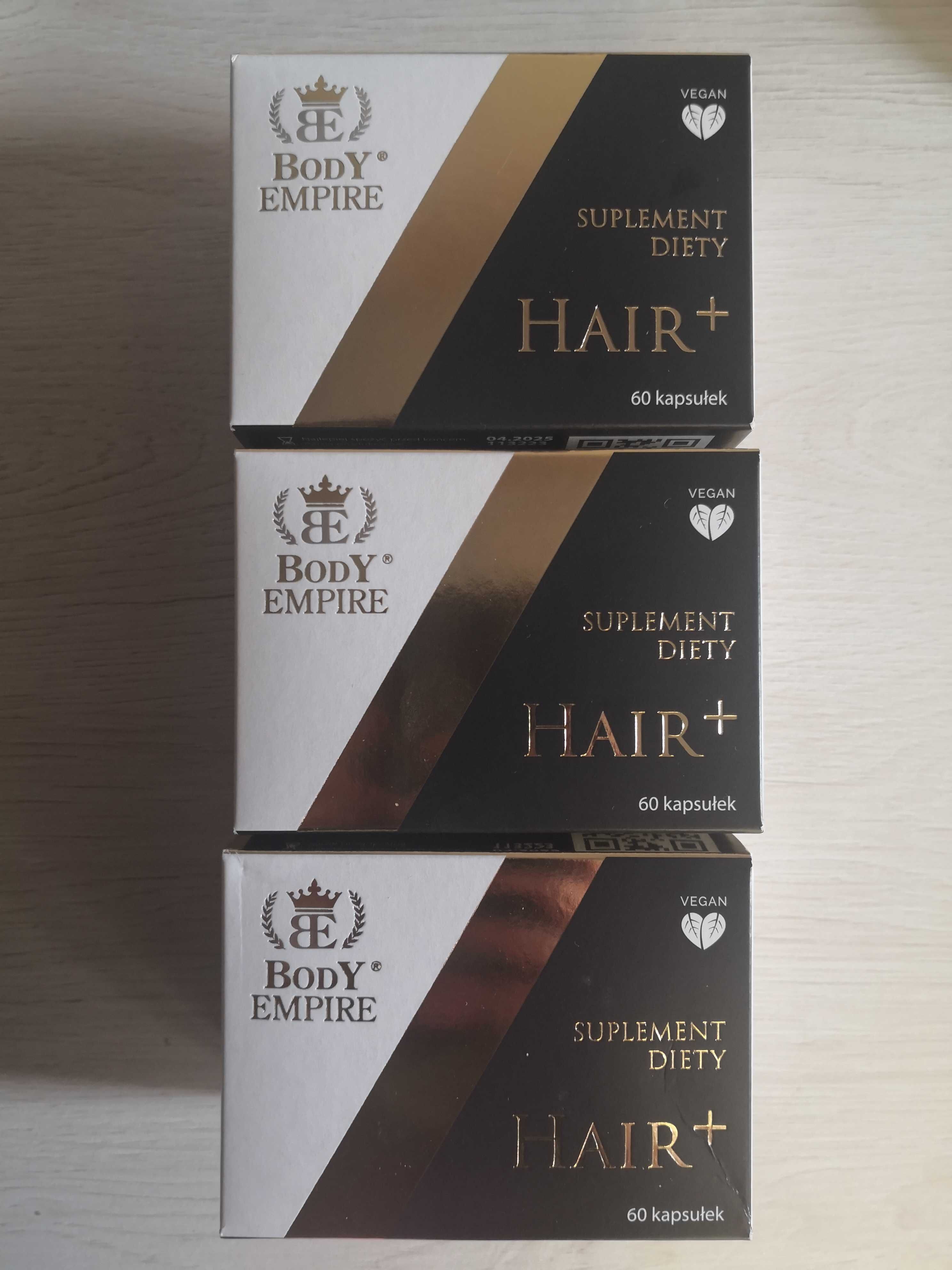 BODY EMPIRE Hair+ wzmacnia włosy paznokcie skóra - suplement diety x 3