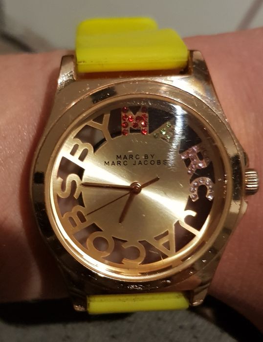 Marc Jacobs zegarek limonkowy żółty złoty