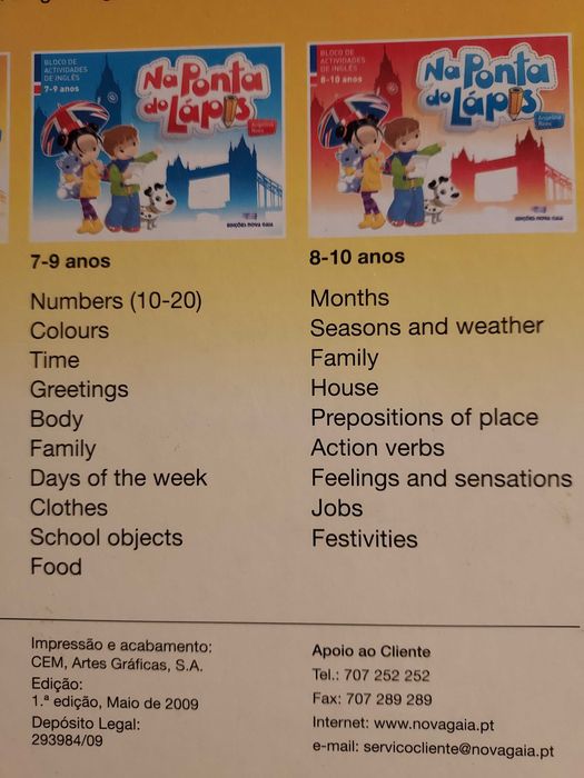 Blocos de Actividades Na Ponta do Lápis (em Inglês)