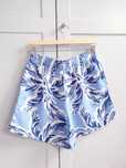 Niebieskie lniane len wiskoza szorty spodenki w palmy 38 40 H&M