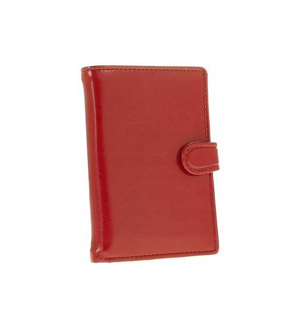 Etui na karty kredytowe dokumenty skóra wiśniowa RFID
