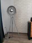 Lampa podłogowa, trójnóg, loft, szara