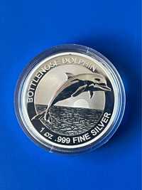 Бутылконосый  Дельфин  -  серебряная монета