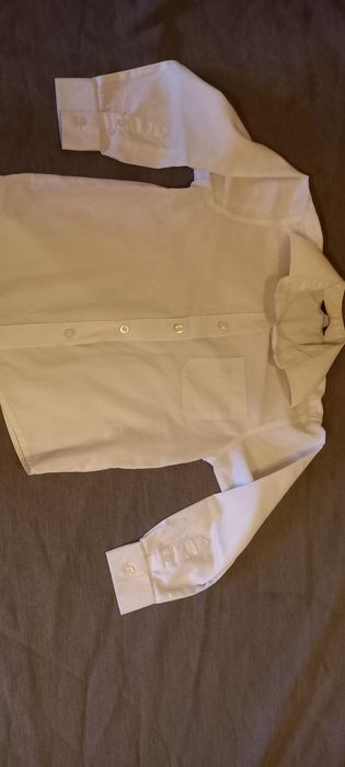 Biała koszula 110-116+podkoszulki