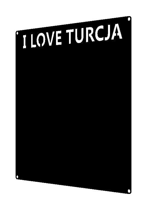 Tablica Metalowa Kwadratowa na MAGNESY TURYSTYCZN I LOVE TURCJA 30cm