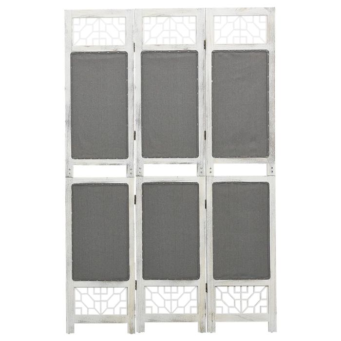 vidaXL Parawan 3-panelowy, szary, 105 x 165 cm, tkanina