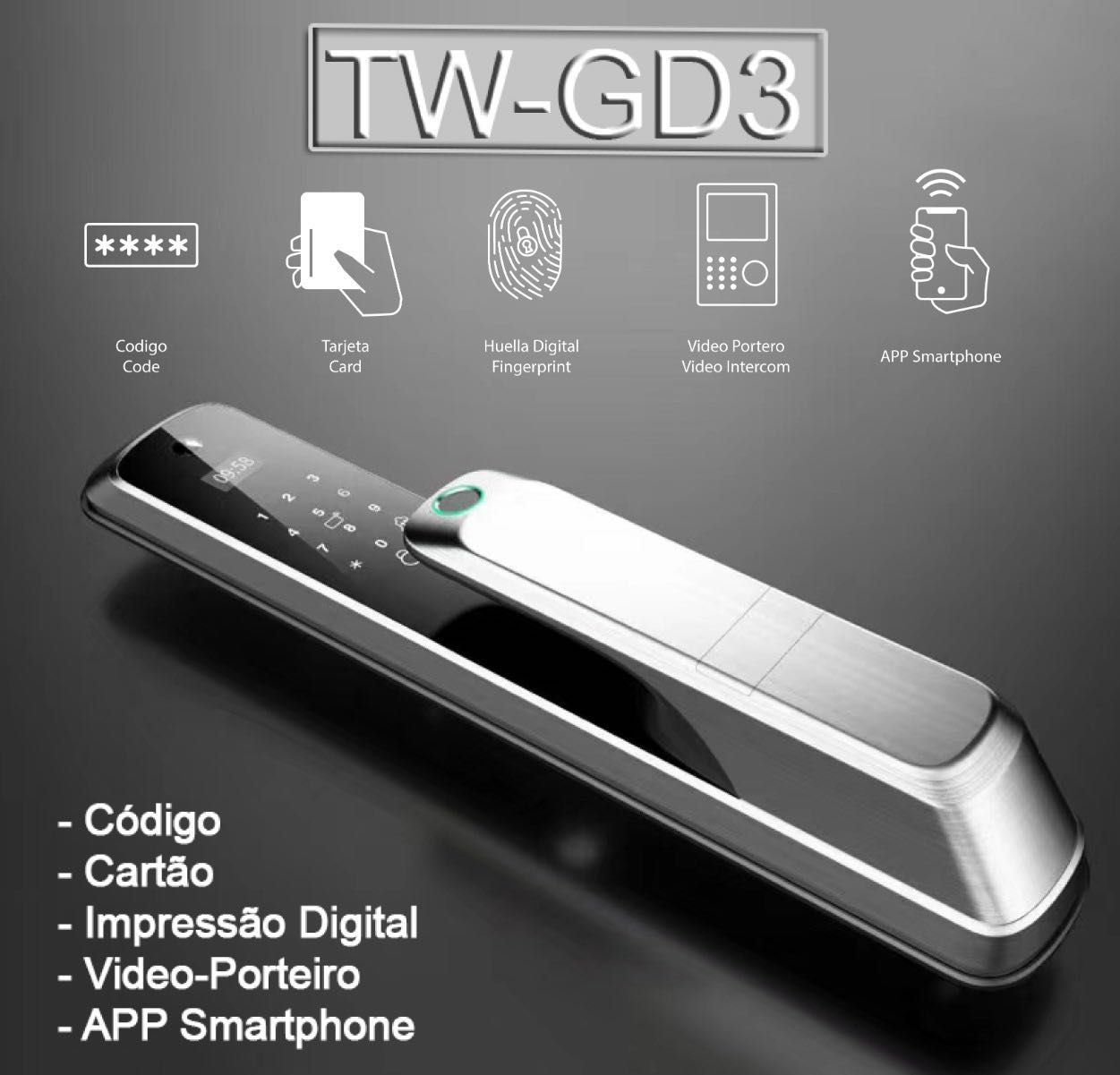Fechadura Inteligente Triplo W - Modelo TW-GD3