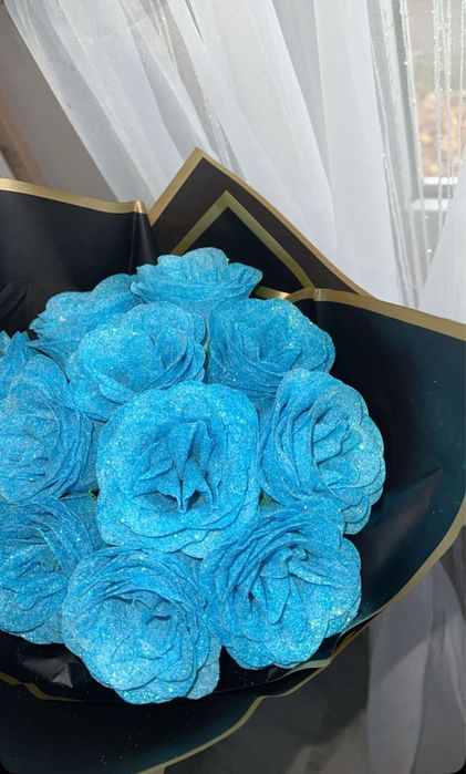 Wieczna róże wieczny bukiet brokatowe świecące 12 róż brokatowych