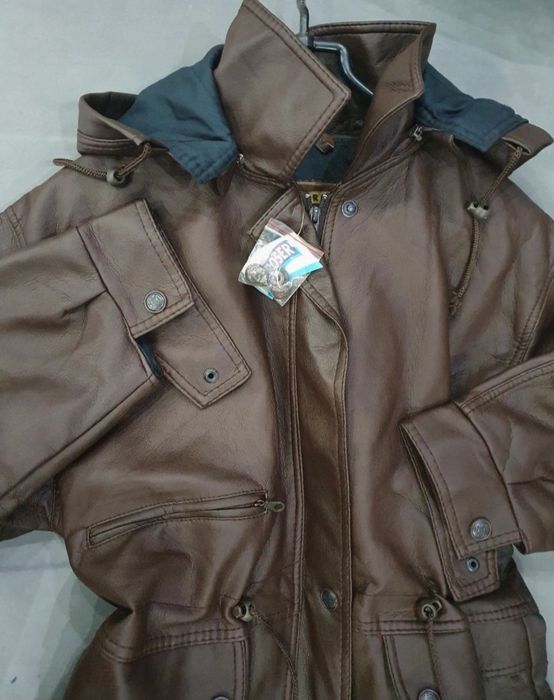 Nowa parka damska skórzana L