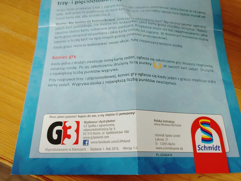 Gra Team Play - pierwsze polskie wydanie - częściowo w folii