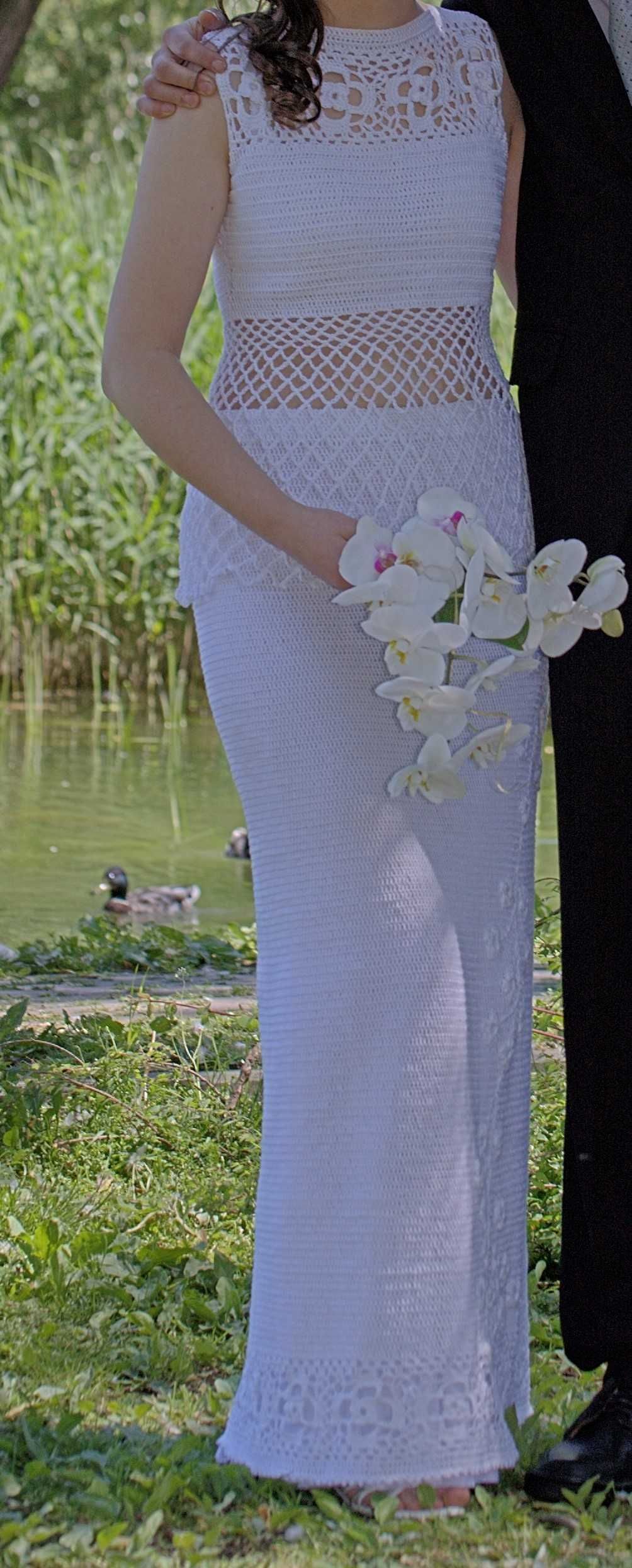 Unikatowa suknia boho ślub wesele panieński poprawiny M L