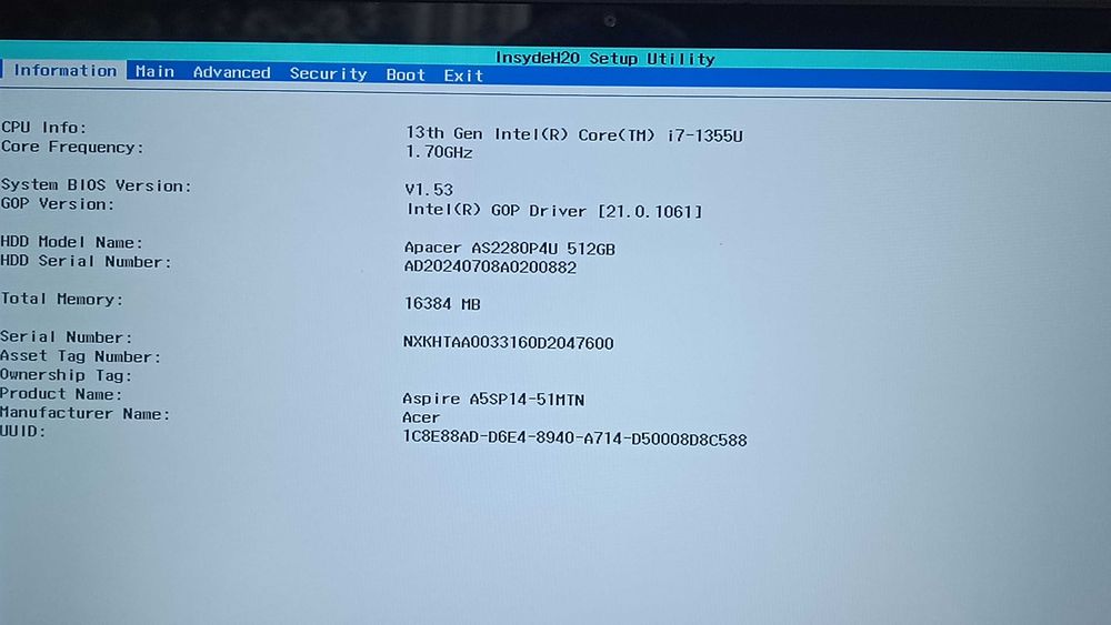 Ноутбук Acer Aspire 5 spin 14  i7-1355U 2in1