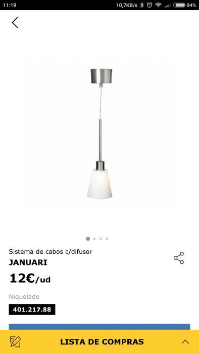 Cabo extensível Januari Ikea Branco