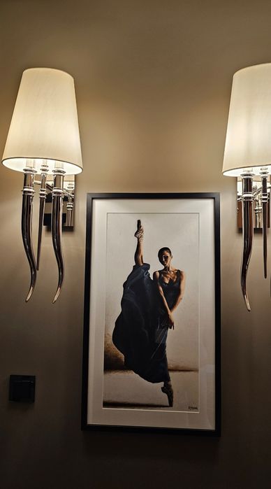 Duży kinkiet  Almi Decor   chrom + tkanina