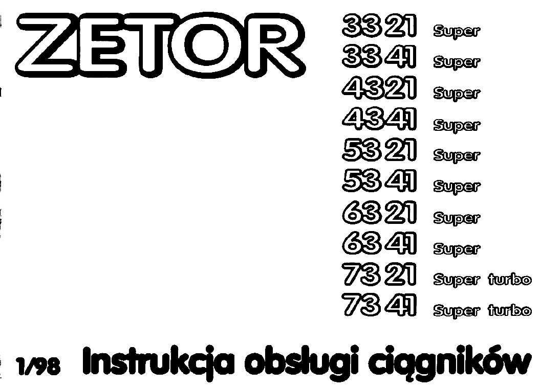 Instrukcja Zetor 3321,3341,4321,4341,5321,5341,6321,6341,7321,7341 PL