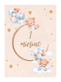 Karty do zdjęć dla niemowląt - Misie i balony - Momenty Maluszka