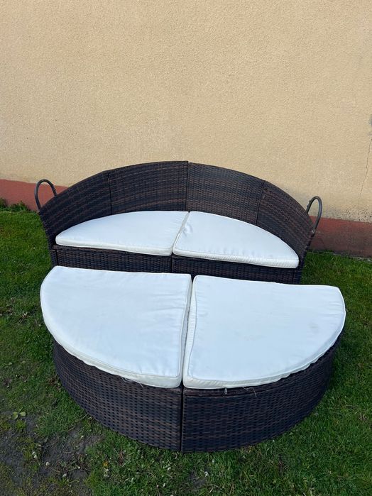 Wyspa ogrodowa okrągła z technoratan ( sofa / leżak / kanapa )