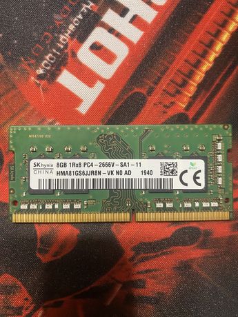 Оперативная память ddr4для ноутбука SK hynix 8GB 1Rx8 PC4-2666V-SA1-11