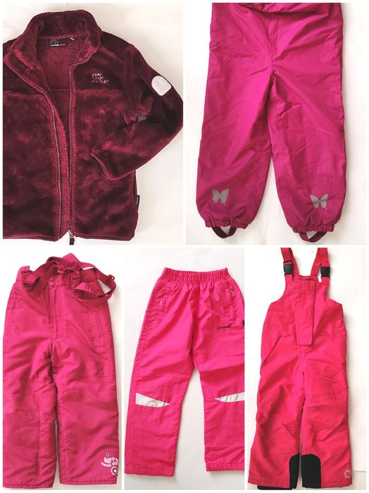 Zestaw na zimę spodnie narciarskie ocieplane polar dla dziewczynki 116