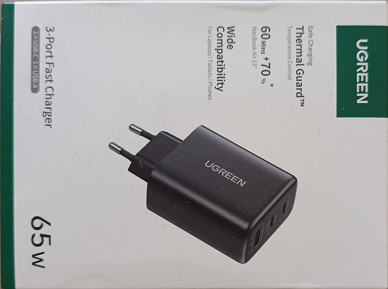 Ładowarka 65W  3 Porty  Ugreen,