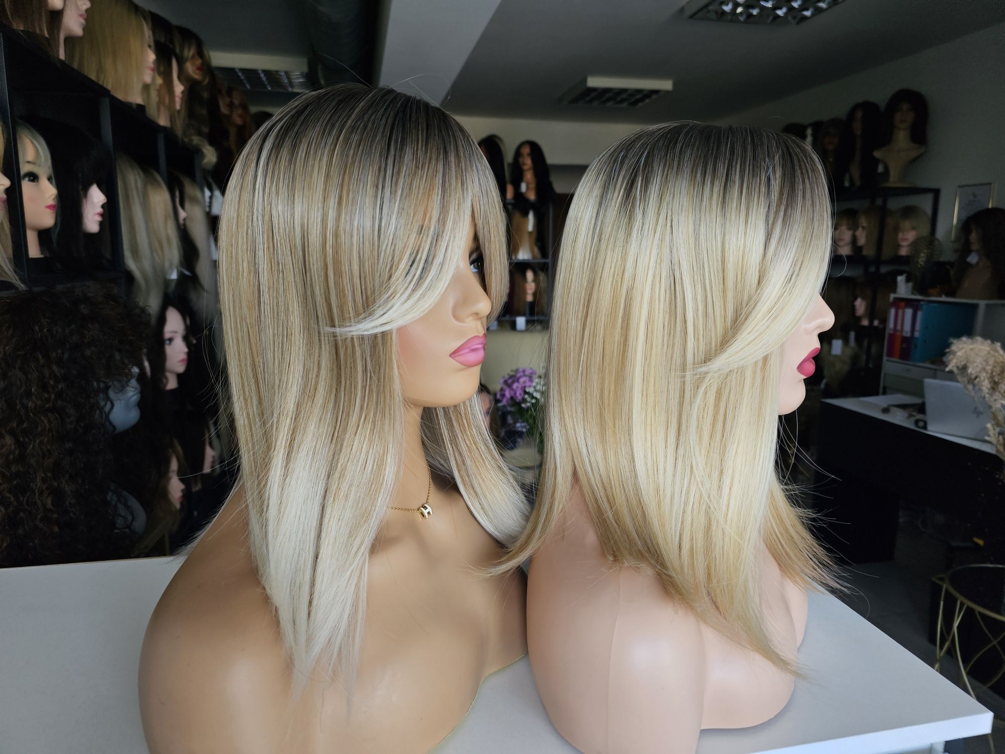 Tupet topper Nel beżowy blond słoneczny blond 3D naturalny efekt