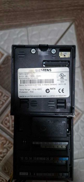 Інвертор б/в Siemens 6SE6436-2BD17-5AA0, вкл. панель та фільтр