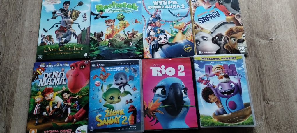 8 Bajek na DVD dla dzieci: Dom, Rio2, Safari, Żółwik Sammy 2