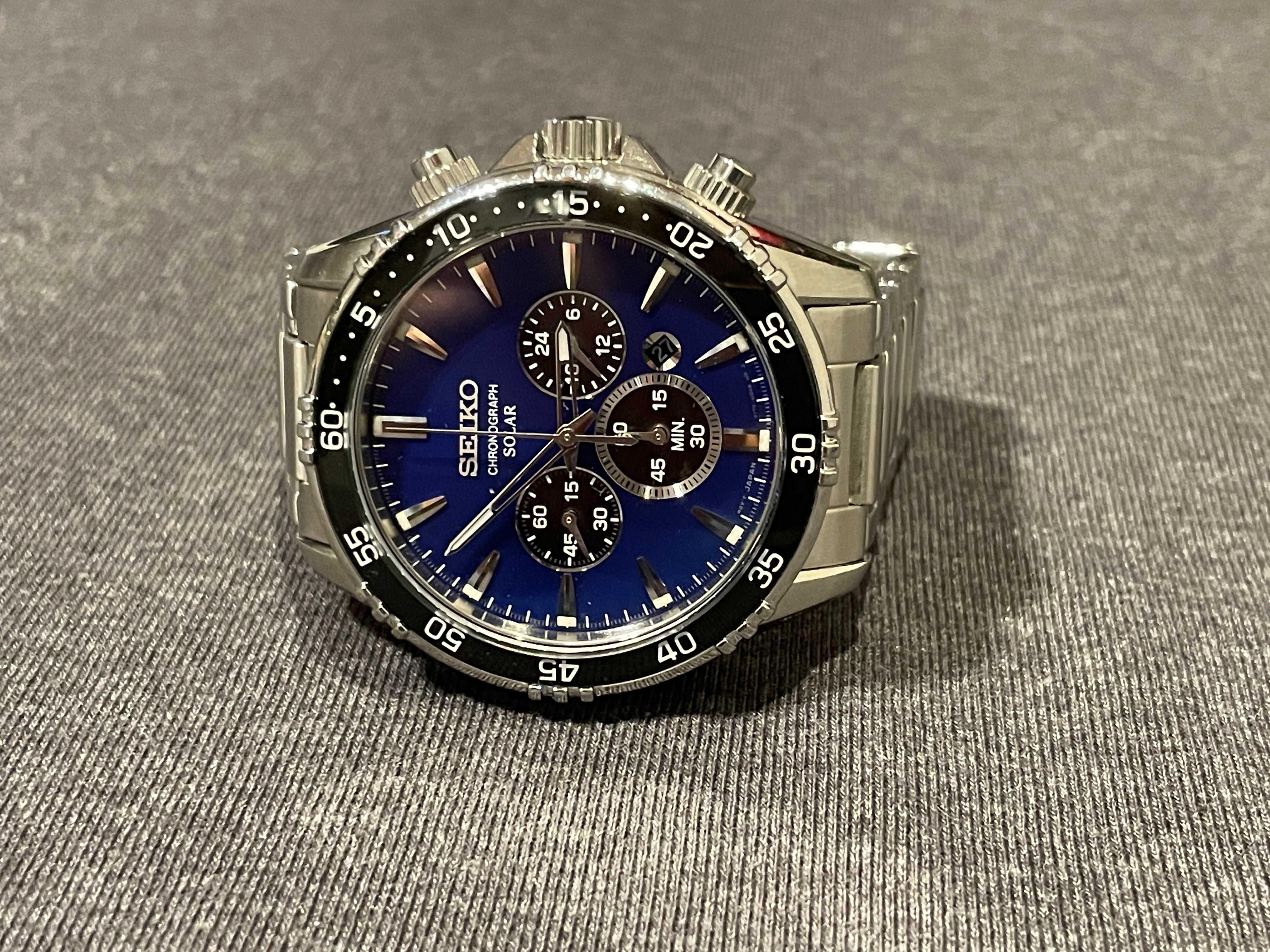 Seiko Solar Chronograph lodówka na rękę zegarek Polifema