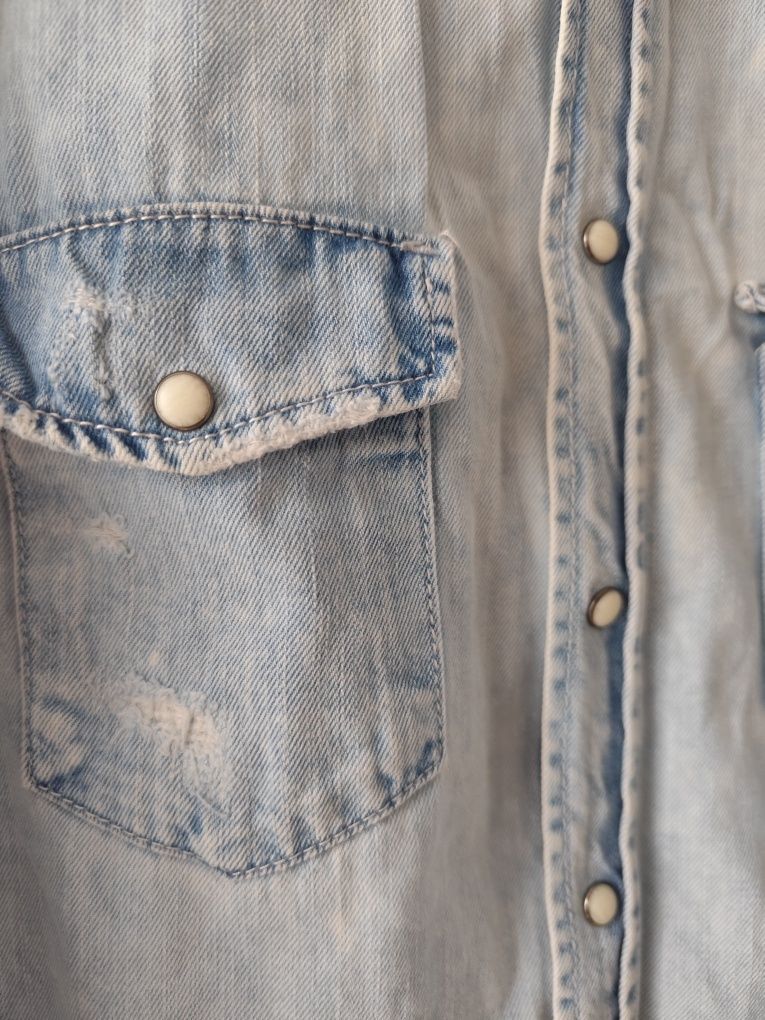 Męska koszula jeans Bershka XS regular fit STAN IDEALNY