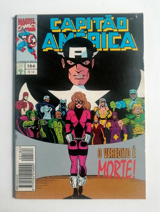 Livro super heróis MARVEL Comics Capitão América 1994 Abril Jovem 184