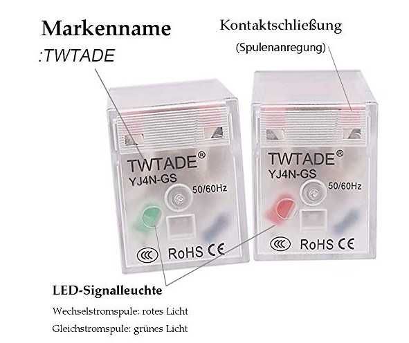 Elektromagnetyczny przekaźnik mocy TWTADE AC 24V 4NO, 4NC