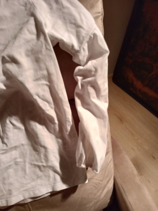 2 białe t-shirty z długim rękawem rozmiar 140