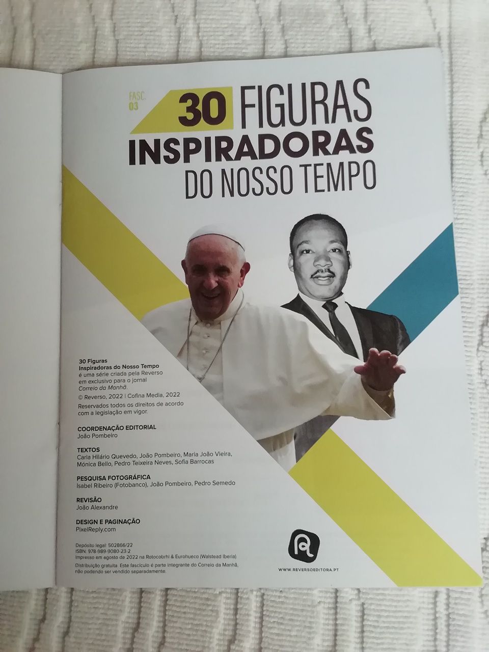 Fascículo n° 3 "30 figuras inspiradoras do nosso tempo", novo