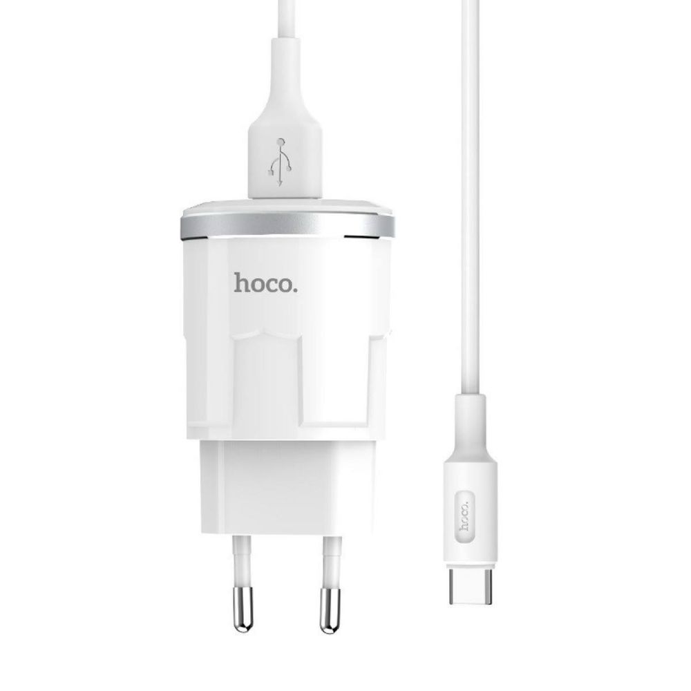 Мережевий зарядний пристрій Hoco C37A Thunder + micro-USB Cable White