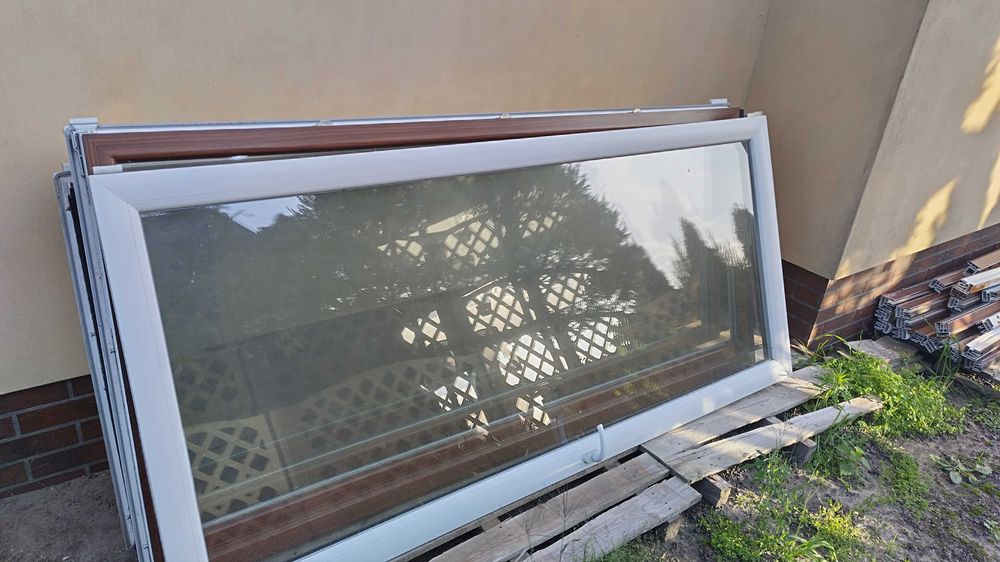 Okna oknoplast z roletami z demontażu z silnikami radiowymi somfy