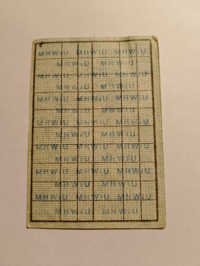 Wkładka do kartek żywnościowych z PRL – unikat z lat 1988/1989