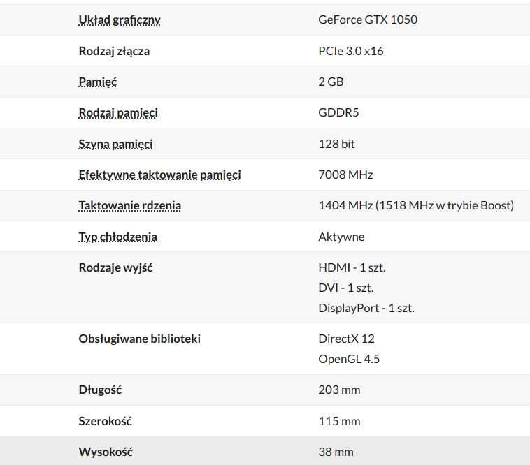 Asus Nvidia GeForce GTX 1050 Dual OC 2 Gb GDDR5