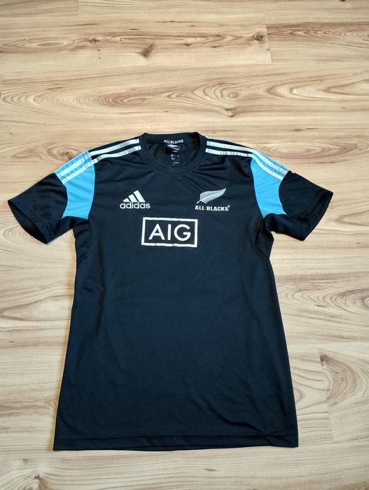 Czarna Koszulka Sportowa Rugby Adidas All Blacks Nowa Zelandia 2013