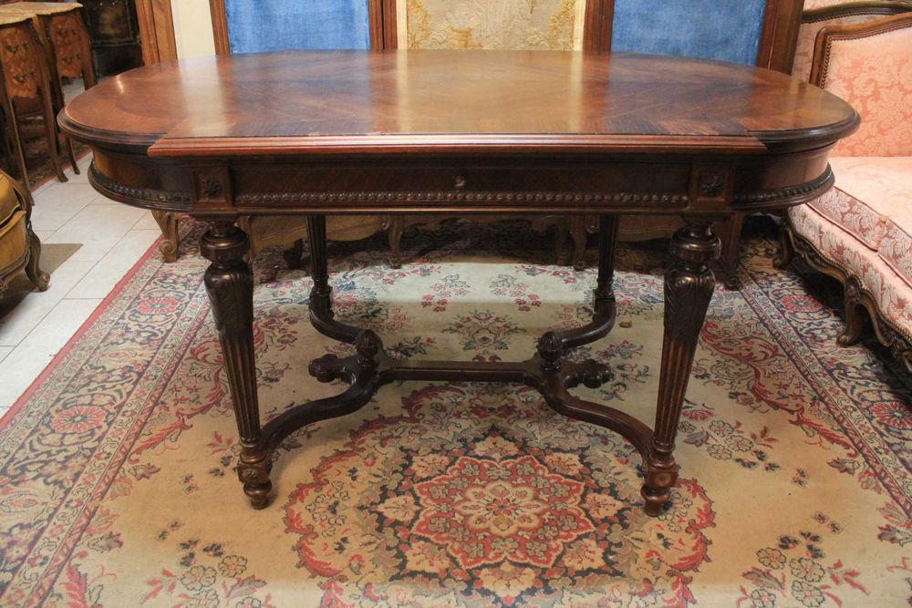 Francuskie biurko z szufladą centralną - pasisander - Gryfino