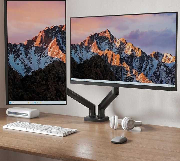 Podwójny Uchwyt BONTEC do Monitorów 13-32", Ergonomiczny, Obrotowy