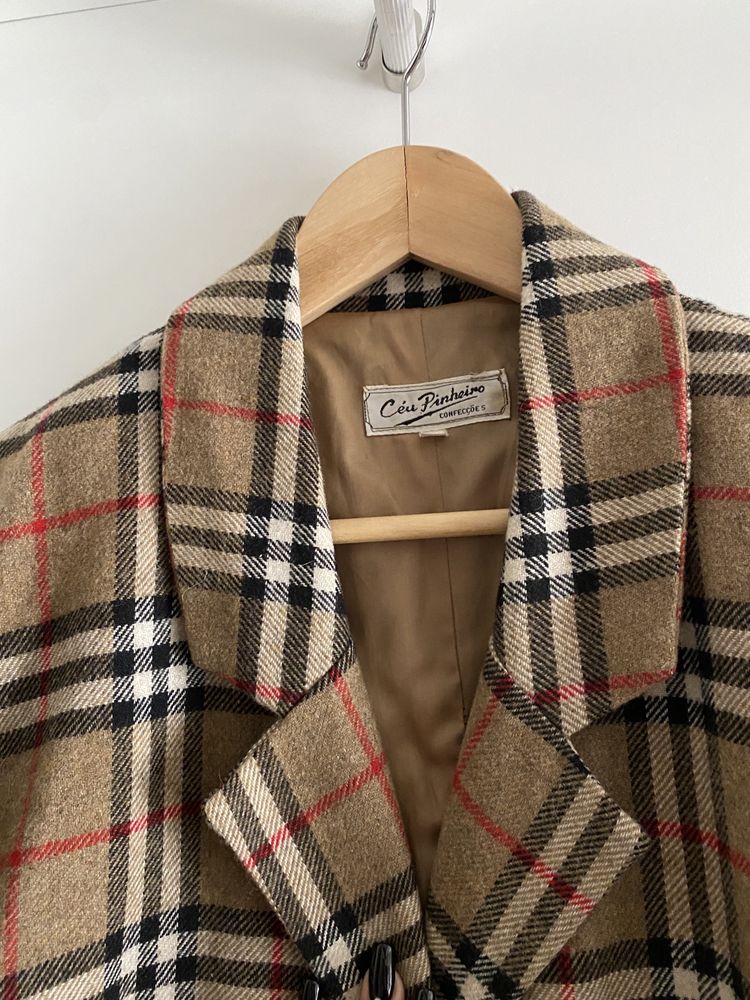 Casaco/blazer xadrez estilo vintage