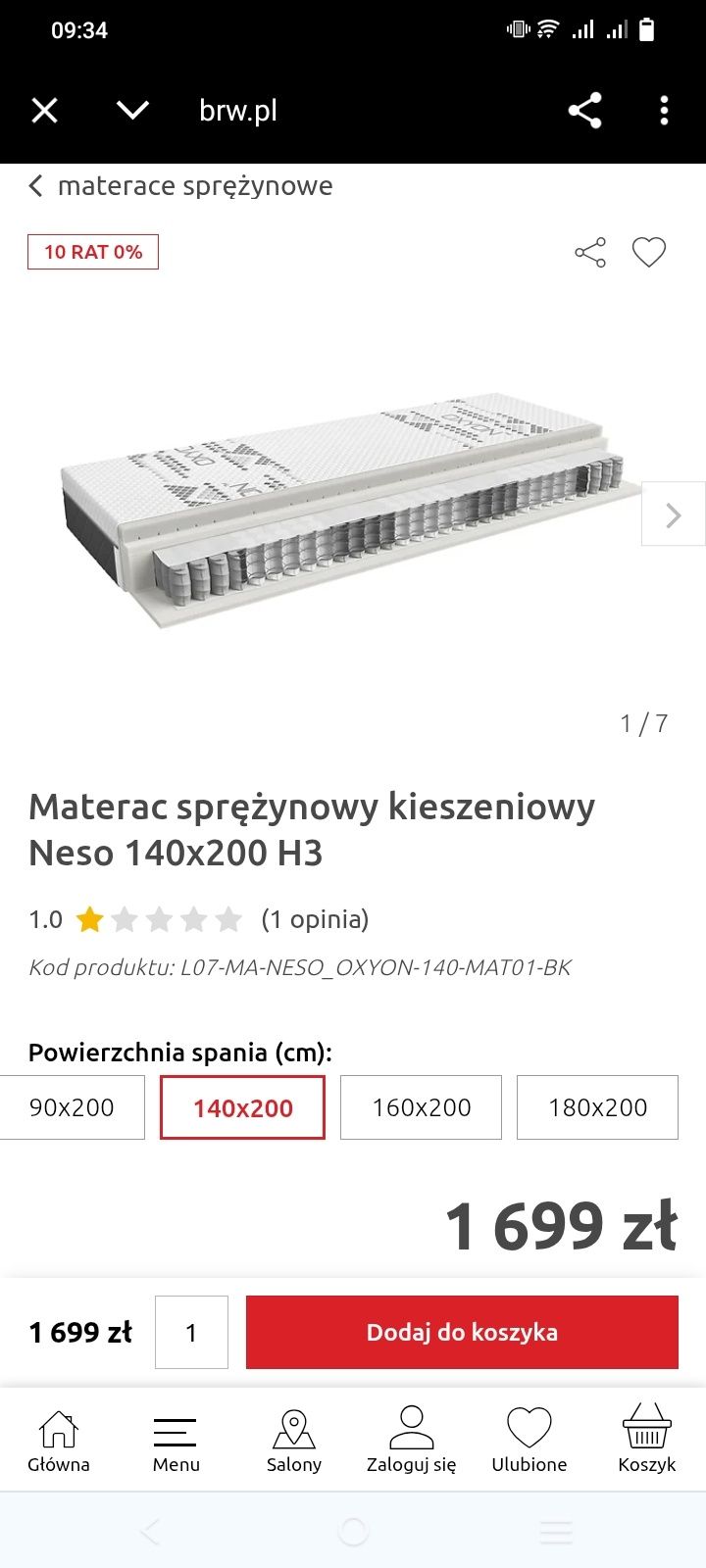 Materac jak Nowy 140x200