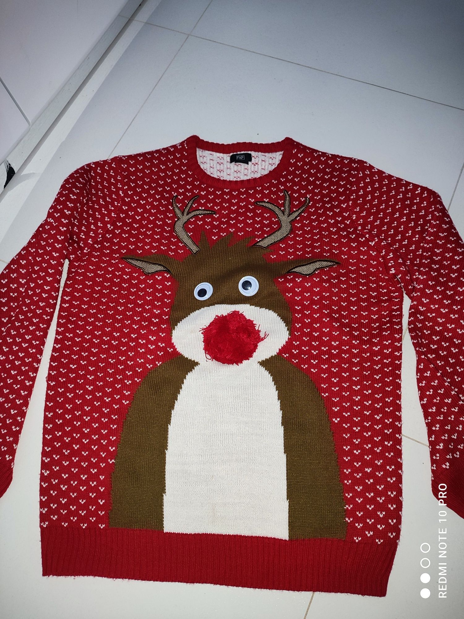 Sweter z reniferem na święta super rozm L