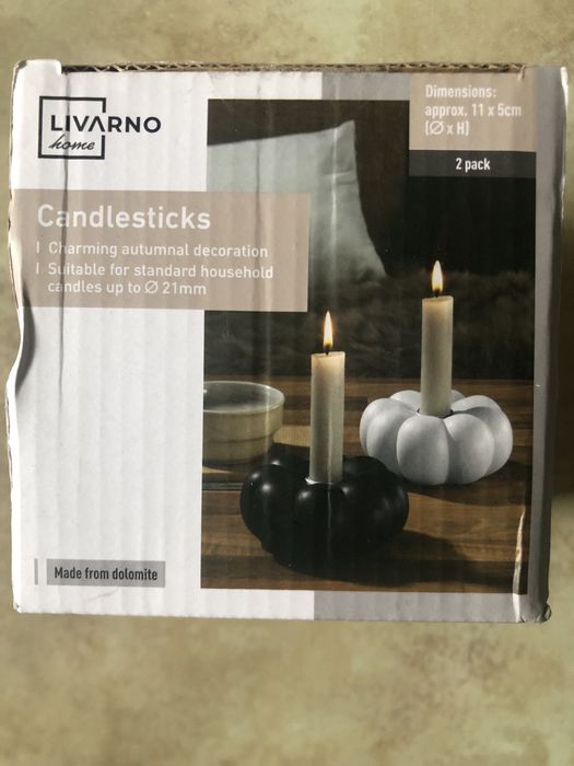 Świeczniki  dynie do długich świec z dolomitu Livarno  Home 2 szt nowe